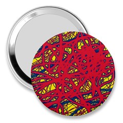 Yellow And Red Neon Design 3  Handbag Mirrors