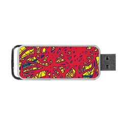 Yellow And Red Neon Design Portable Usb Flash (two Sides)