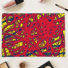 Yellow And Red Neon Design Cosmetic Bag (xxl)  by Valentinaart