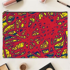 Yellow And Red Neon Design Cosmetic Bag (xxxl) 