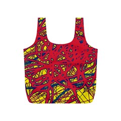 Yellow And Red Neon Design Full Print Recycle Bags (s)  by Valentinaart