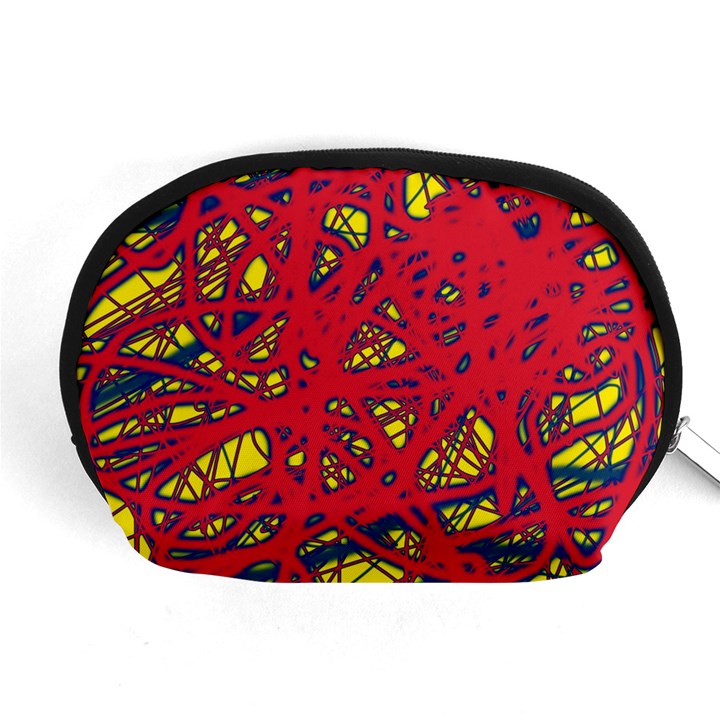 Yellow and red neon design Accessory Pouches (Medium) 