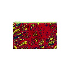 Yellow And Red Neon Design Cosmetic Bag (xs)