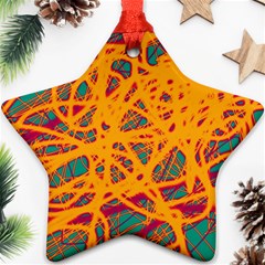 Orange Neon Chaos Ornament (star) 