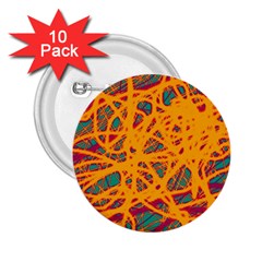 Orange Neon Chaos 2 25  Buttons (10 Pack) 