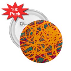 Orange Neon Chaos 2 25  Buttons (100 Pack) 