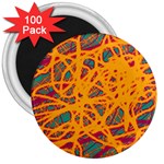 Orange neon chaos 3  Magnets (100 pack) Front