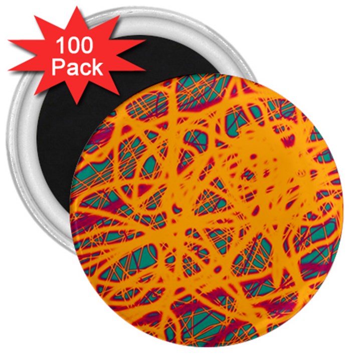 Orange neon chaos 3  Magnets (100 pack)