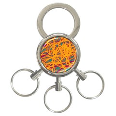 Orange Neon Chaos 3-ring Key Chains