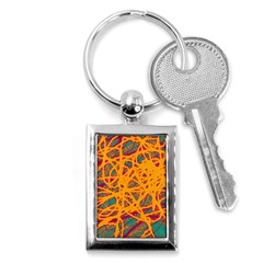 Orange Neon Chaos Key Chains (rectangle) 