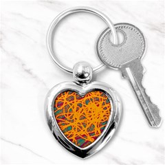 Orange Neon Chaos Key Chains (heart) 