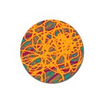 Orange neon chaos Magnet 3  (Round) Front