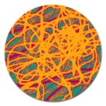 Orange neon chaos Magnet 5  (Round) Front