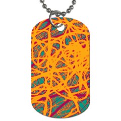 Orange Neon Chaos Dog Tag (two Sides)