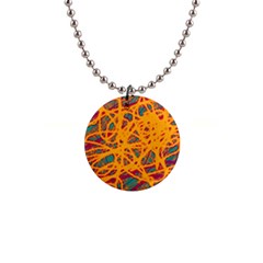 Orange Neon Chaos Button Necklaces by Valentinaart