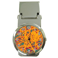 Orange Neon Chaos Money Clip Watches