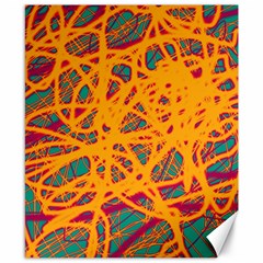 Orange Neon Chaos Canvas 8  X 10  by Valentinaart