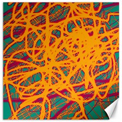 Orange Neon Chaos Canvas 16  X 16  