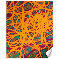 Orange Neon Chaos Canvas 11  X 14  