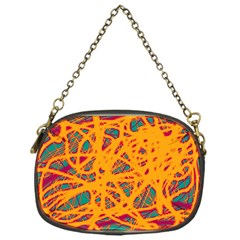 Orange Neon Chaos Chain Purses (one Side)  by Valentinaart