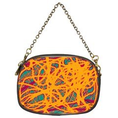 Orange Neon Chaos Chain Purses (two Sides)  by Valentinaart