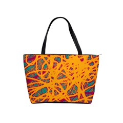 Orange Neon Chaos Shoulder Handbags