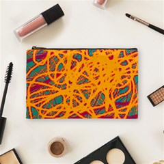 Orange Neon Chaos Cosmetic Bag (medium) 