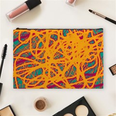 Orange Neon Chaos Cosmetic Bag (large) 