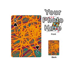 Orange Neon Chaos Playing Cards 54 (mini) 