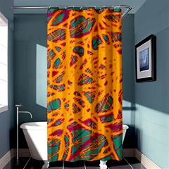 Orange Neon Chaos Shower Curtain 36  X 72  (stall)  by Valentinaart