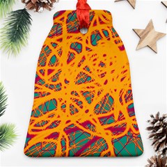 Orange Neon Chaos Bell Ornament (2 Sides)