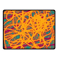 Orange Neon Chaos Double Sided Fleece Blanket (small) 