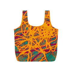 Orange Neon Chaos Full Print Recycle Bags (s) 