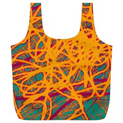 Orange Neon Chaos Full Print Recycle Bags (l) 