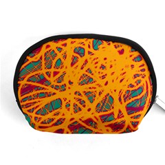 Orange Neon Chaos Accessory Pouches (medium)  by Valentinaart