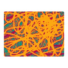 Orange Neon Chaos Double Sided Flano Blanket (mini)  by Valentinaart