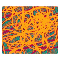 Orange Neon Chaos Double Sided Flano Blanket (small) 