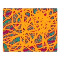 Orange Neon Chaos Double Sided Flano Blanket (large) 