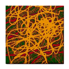 Yellow Neon Chaos Tile Coasters