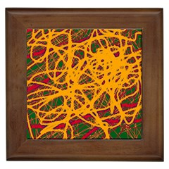 Yellow Neon Chaos Framed Tiles