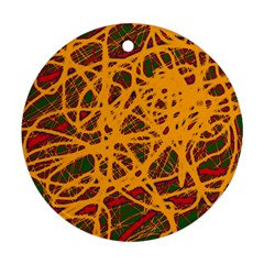 Yellow Neon Chaos Ornament (round) 