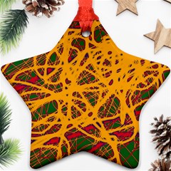 Yellow Neon Chaos Ornament (star) 