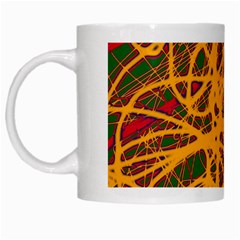 Yellow Neon Chaos White Mugs