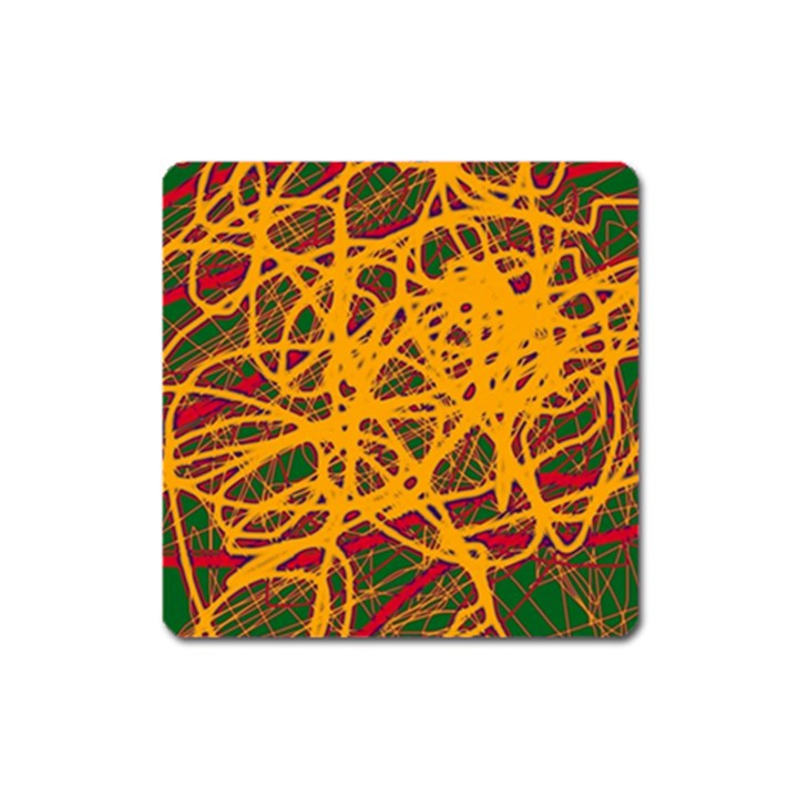 Yellow neon chaos Square Magnet