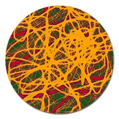 Yellow Neon Chaos Magnet 5  (round)