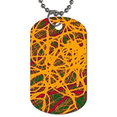 Yellow Neon Chaos Dog Tag (one Side)