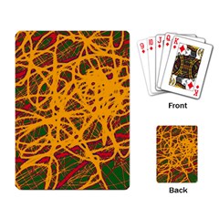 Yellow Neon Chaos Playing Card