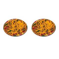 Yellow Neon Chaos Cufflinks (oval) by Valentinaart