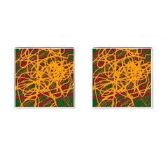 Yellow Neon Chaos Cufflinks (square)