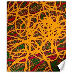 Yellow Neon Chaos Canvas 8  X 10  by Valentinaart